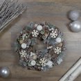 thumbnail image 2 of Northlight 12.5" Unlit Frosted Glitter Pine Cone and Fruit Artificial Christmas Wreath, 2 of 3