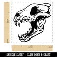 thumbnail image 2 of Gray Wolf Skull Self-Inking Rubber Stamp Ink Stamper - Red Ink - Small 1 Inch, 2 of 7