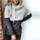thumbnail image 2 of Mujeres Casual Patchwork Pullover Turleneck Hoodies Manga larga Cordón con capucha Tops Sudadera Fridja  fksj3614, 2 of 6