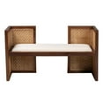 thumbnail image 2 of bali & pari Lovina Bohemian Light Honey Rattan and Acacia Wood Accent Bench, 2 of 6