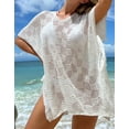 thumbnail image 3 of Alsol Lamesa Women's Bathing Suit Cover Ups Crochet Cover Up For Swimwear Beach Dress Bikini Cover-up, 3 of 5