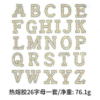 Gothic Glitter Iron-on Letters Alphabet A-Z Uppercase
