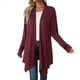 thumbnail image 2 of Chaqueta Informal de Cuartos y Abertura Frontal para Mujer, Abrigo Ligero y Moderno con Abertura Frontal. Rojo Vino M, 2 of 9
