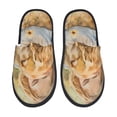 thumbnail image 1 of Fotbe Girl Hugging Dog Flowers Pantuflas Peludas para Mujer con Estampado, Zapatillas de Peluche, Zapatos de Invierno para Casa, Uso Interior y Exterior-Medium, 1 of 8
