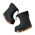 thumbnail image 4 of Otqutp Kids Rain Boots Letter Print Drawstring Cuff Waterproof Rubber Rain Shoes Non Slip Mid Calf Boots Outdoor Walking Shoes, 4 of 4