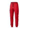 thumbnail image 6 of Mohiass Cargo Jogger Scrubs for Women Business Casual Yoga Pants with Pockets Gym Soft Lightweight Zip Off Hiking Pants Red S, 6 of 7