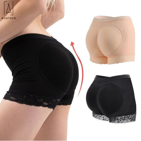 Gustave Women Seamless Lifter Padded Control Panties Enhancer Shaper Lace Underwear  Black XL