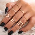 thumbnail image 2 of LATS-Conjunto de anillos geométricos huecos redondos de Color dorado Punk para mujeres y niñas, anillo de articulación abierta con giro cruzado a la moda, joyería femenina 2021 Tan Jianjun unisex, 2 of 2