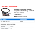 thumbnail image 2 of Automatic Transmission Solenoid - Compatible with 1997 Dodge Ram 1500, 2 of 2