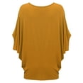 thumbnail image 2 of Made by Johnny Women's Scoop Neck Half Sleeve Batwing Dolman Top XXL MUSTARD, 2 of 6