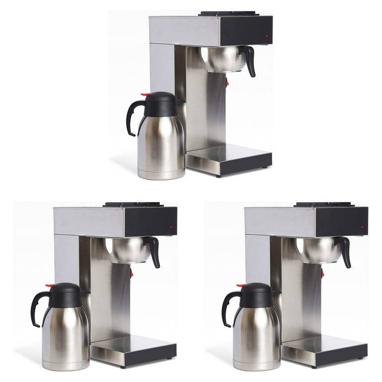 Sybo 12 Cup Stainless Steel Pour Over Coffee Maker with Airpot (3 Pack) 