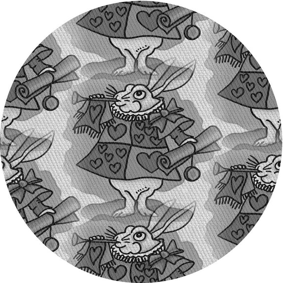 Ahgly Company Indoor Round Patterned Silver Gray Area Rugs, 3' Round