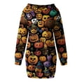 thumbnail image 5 of SwiftWear ​Spooky Ghost/Pumpkin Print Hooded Dress for Women - Halloween Costume Dresses with Pockets, Casual/Dressy Style for Parties Daily Wear​, 5 of 7