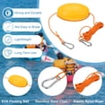 thumbnail image 3 of Uxcell 2Pcs Nylon Float Rope Tow Line with Stainless Steel Hook Drift Rope Marker Buoy Orange 30FT, 3 of 6