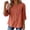 A-Watermelon Red23, variant on Women's Bohemian T Shirt Floral Embroidered 3/4 Sleeve Casual Button Front Solid Color Tees Vacation Travel Outfit Comfy Tops