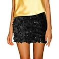thumbnail image 6 of Sequin Skirts for Women Y2K Juniors Mini Skirt Glitter Slim Fit Short Flare Wrap Skirt for Cocktail Party, 6 of 6