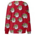 thumbnail image 3 of Gibobby Sudaderas navideñas Blusa de manga larga con cuello en O para mujer, para uso diario, en casa, al libre, con estampado navideño(Rojo,XG), 3 of 5