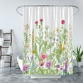 thumbnail image 2 of Herb Floral Shower Curtain Green Nature Plants Wildflower Herb Floral Spring Lavender Pink Wisteria Blossom Vintage Farmhouse Botanical Rustic Garden Fabric Bath Curtain with Hook, 2 of 3