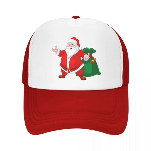 Gorra de béisbol personalizada de Navidad Kawaii Santa Claus para hombres y mujeres, gorro de camionero transpirable, ropa de calle