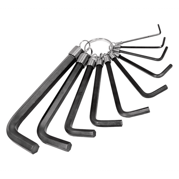 K Tool International HEX KEY SET 10 PC. SAE 1/16IN.-3/8IN. ON A RING