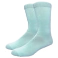 thumbnail image 2 of COUVER Mens Classic Cotton Solid Plain Crew Dress Socks Light Sky Blue 2 Pairs Size 8-13 (Mens), 2 of 7