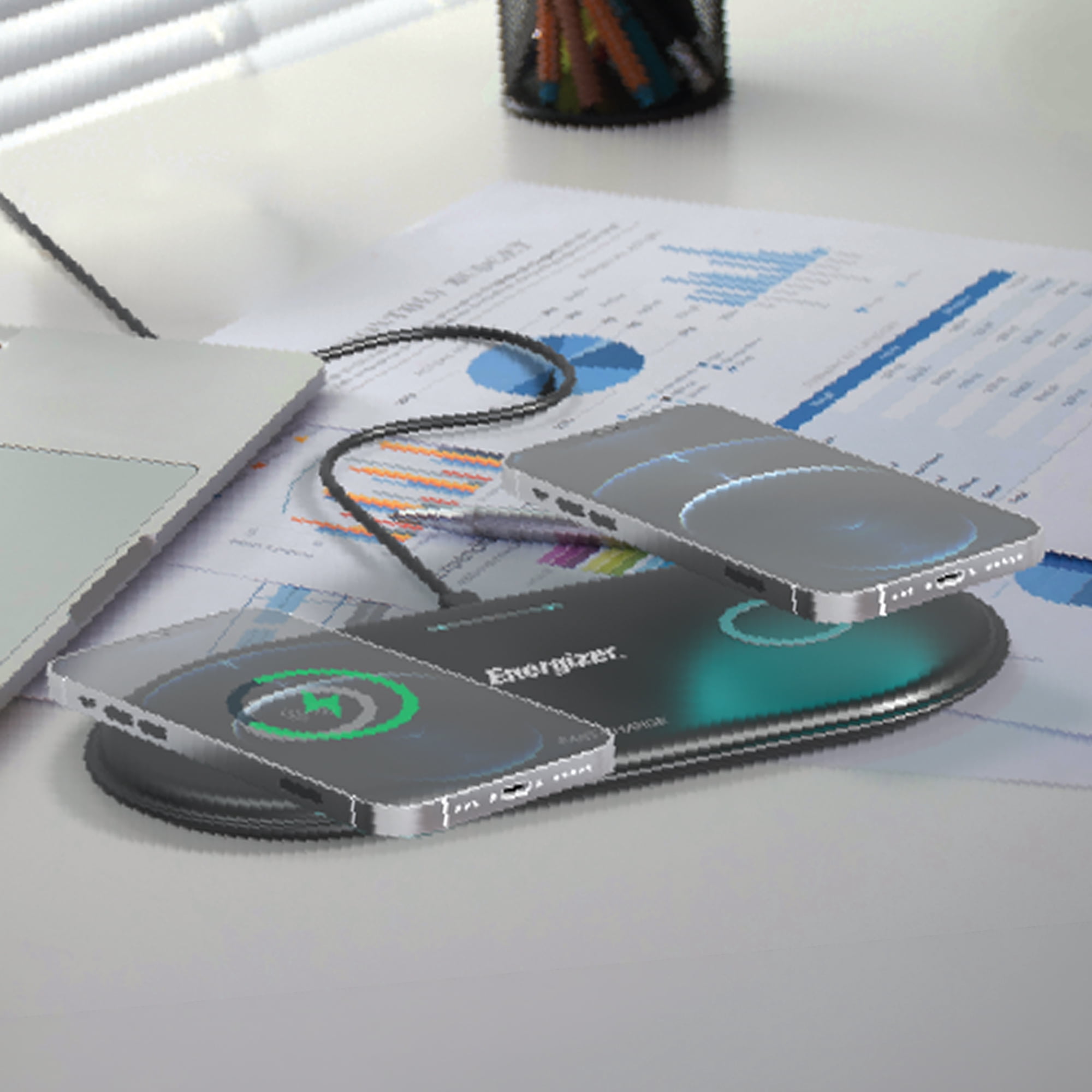 QI Dual Wireless Charging Pad – Fast Dual Device Wireless Charger for Qi-Enabled iPhone, Samsung Galaxy & Android Phones