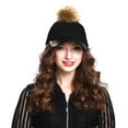 thumbnail image 3 of Women's Wool Blend Baseball Cap with Faux Fur Pompom, 3 of 26