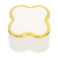 thumbnail image 2 of Caja de anillos iluminada, flocado suave, luminoso, diseño de trébol de cuatro hojas, caja de regalo para exhibición de joyas, aniversarios de bodas, color blanco, 2 of 12