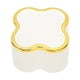 thumbnail image 4 of Caja de anillos iluminada, flocado suave, luminoso, diseño de trébol de cuatro hojas, caja de regalo para exhibición de joyas, aniversarios de bodas, color blanco, 4 of 14