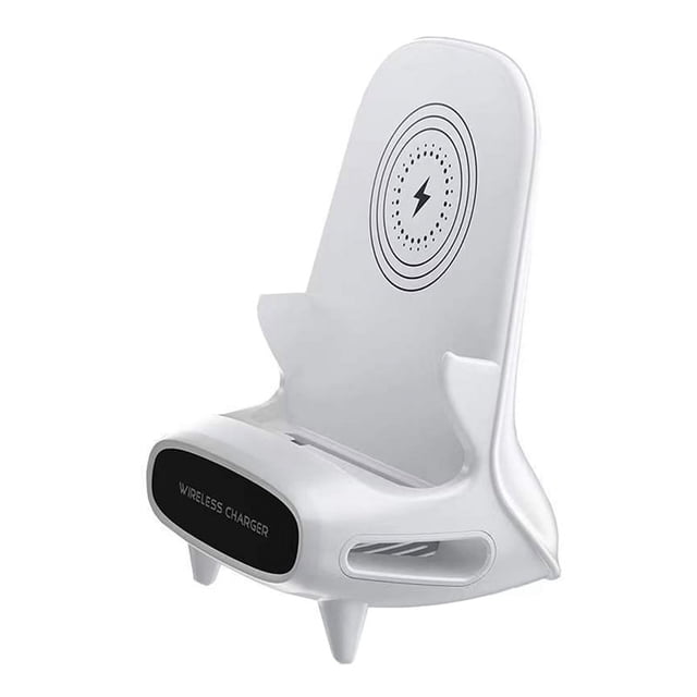 Cargador InaláMbrico para Mini Silla con Soporte para TeléFono Soporte para TeléFono MóVil Cargador RáPido InaláMbrico Horizontal de 15 W