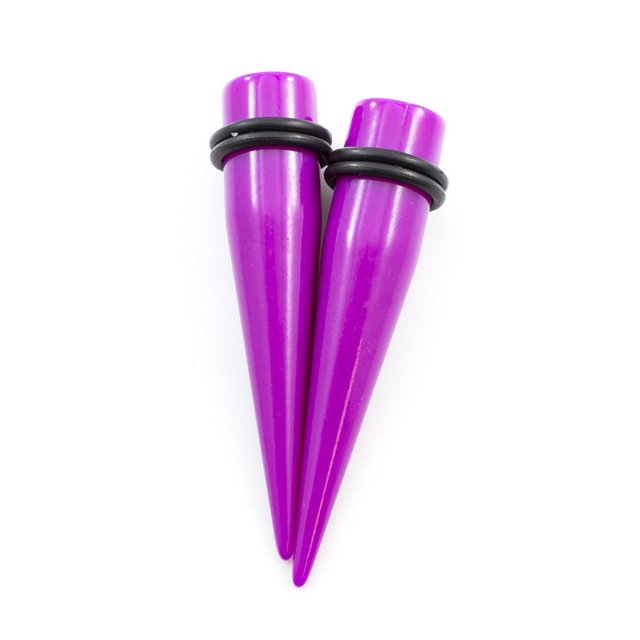Pair of Acrylic Ear Tapers with O Ring Multiple Sizes Available