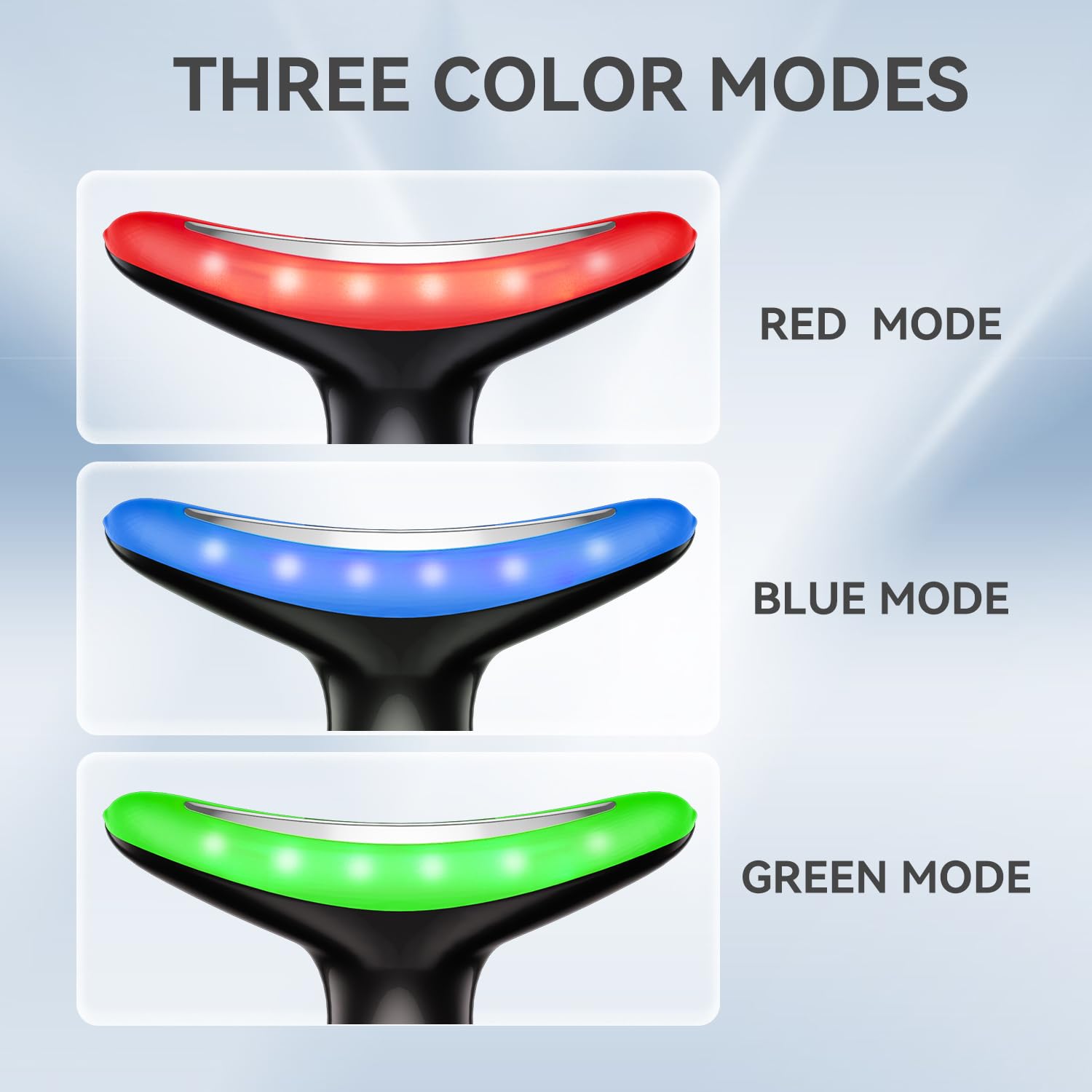 Balomy Face and Neck Massager Light Therapy, 3 Colour Modes and Vibration Facial Massager, Face Sculpting Tool for Double Chin and Skin Care (Black)