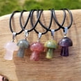 thumbnail image 3 of K-KED 20pcs Natural Crystal Quartz Stone Mushroom Pendants Necklace Delicate Jewelry Making-Sodalite, 3 of 9