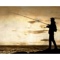 thumbnail image 2 of Allen, Kimberly 18x15 White Modern Wood Framed Museum Art Print Titled - Fishing Silhouette, 2 of 4