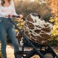 thumbnail image 5 of Renewold Light Brown Cow Print Stretchy Nursing Scarf Car Seat Canopy Baby Car Seat Cover, Baby Breastfeeding Stroller High Chair Shopping Cart Cover for Boys Girls, 5 of 7