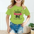thumbnail image 2 of Little Kid Kid Girls Cute Graphic Round Neck Short Sleeve Tee Summer Casual T Shirt Baby Girl Tops Shirt Kids Long Sleeve Long Tops Kids Girls Shirts Christmas Shirts Top 7-8 Years Green, 2 of 5