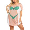 thumbnail image 3 of MesaSe Paréo de Bain pour Femmes, T-Shirt de Couverture de Maillot de Bain Amusant Imprimé pour Bikini, Robe de Femme, Tenue Amusante pour Fête à la Plage, 3 of 6
