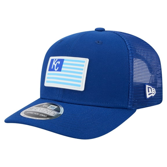 Men's New Era Royal Kansas City Royals Flag 9SEVENTY Stretch-Snap Hat