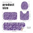 thumbnail image 3 of Paisley and Damask Purple Pattern Bathroom Rug Set 4 Piece,Includes Contour,Lid Cover,Bath Mat,Non-Slip Extra Soft Absorbent Washable, 3 of 5
