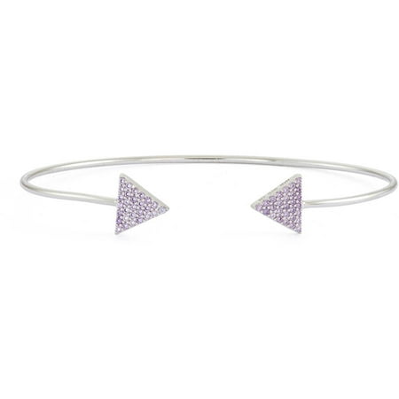 Simulated Amethyst Sterling Silver Arrow Bangle