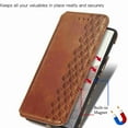 thumbnail image 3 of Dteck for Google Pixel 6 Pro Case, Premium PU Leather Flip Folio Wallet Shockproof Case with Card Slot Magnetic Closure Cover, brown, 3 of 8