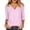 Hot Pink, variant on Ohufall Women's Tshirts Vertical Striped V Neck 3/4 Sleeve Casual Loose Fit Top Tops For Daily Wear