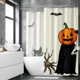 thumbnail image 2 of Gelasgo Halloween Witch Ghost Shower Curtain Polyester Fabric Waterproof Bathroom Curtains 72x72 Inch Black Cat Spooky Pumpkin Decor, 2 of 5