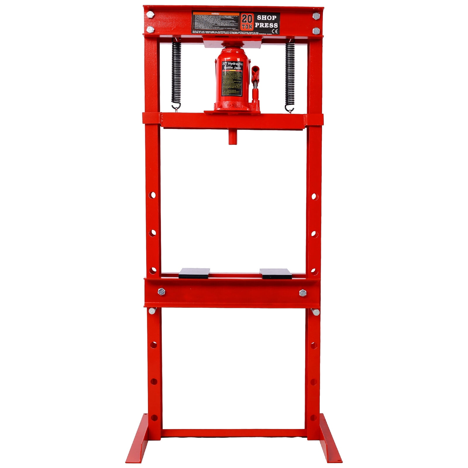 , 20 Ton Bottle Jack Shop Press, Bend, Straighten, or Press Parts, Install Bearings, U-Joints, Bushings, Ball Joints, and Pulleys,RED, Red ,Steel ,