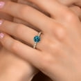thumbnail image 4 of Gem Stone King 14K Two Tone Gold London Blue Topaz and Lab Grown Diamond Engagement Ring for Women | 1.48 Cttw | Round 6MM | Gemstone November Birthstone | Size 7, 4 of 6