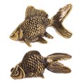 thumbnail image 4 of Raindrops Golden Brass Fish Statue Figurine for Decor with Exquisite Craft and Fine Detail 2Pcs, 4 of 7