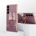 thumbnail image 2 of ELEHOLD Plating Case For Samsung Galaxy S24 FE – TPU Slim Magnetic Shockproof Cover, 360° Rotatable Ring Stand, 3D Astronaut Design, Lens All-Inclusive Protection, Purple, 2 of 6