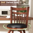 thumbnail image 6 of Costway 30” Swivel Bar Stools Set of 4 with Backs, Solid Wood Legs & Footrest for Home Bar Expresso, 6 of 9