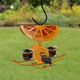 thumbnail image 2 of Panacea Audubon Sturdy Metal 4-Perch Fruit & Nut Bird Feeder, Orange, 2 of 3