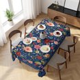 thumbnail image 3 of Navy Blue Floral Table Cloth Waterproof Tablecloths, Spring Farmhouse Botanical Flowers Vintage Tablecloth Dining Table Cover for Kitchen Party Tabletop Outdoor, Rectangle Tablecloth 60x120 Inch, 3 of 9